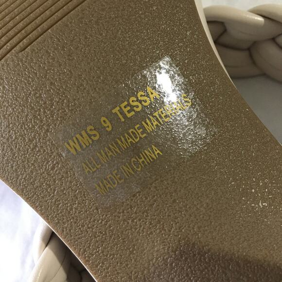 dolce vita TESSA sz 9 women's woven strap cream heal slide sandal gently worn - Picture 8 of 10